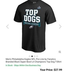 NWT Eagles Super Bowl LII Champs Top Dog ShIrt